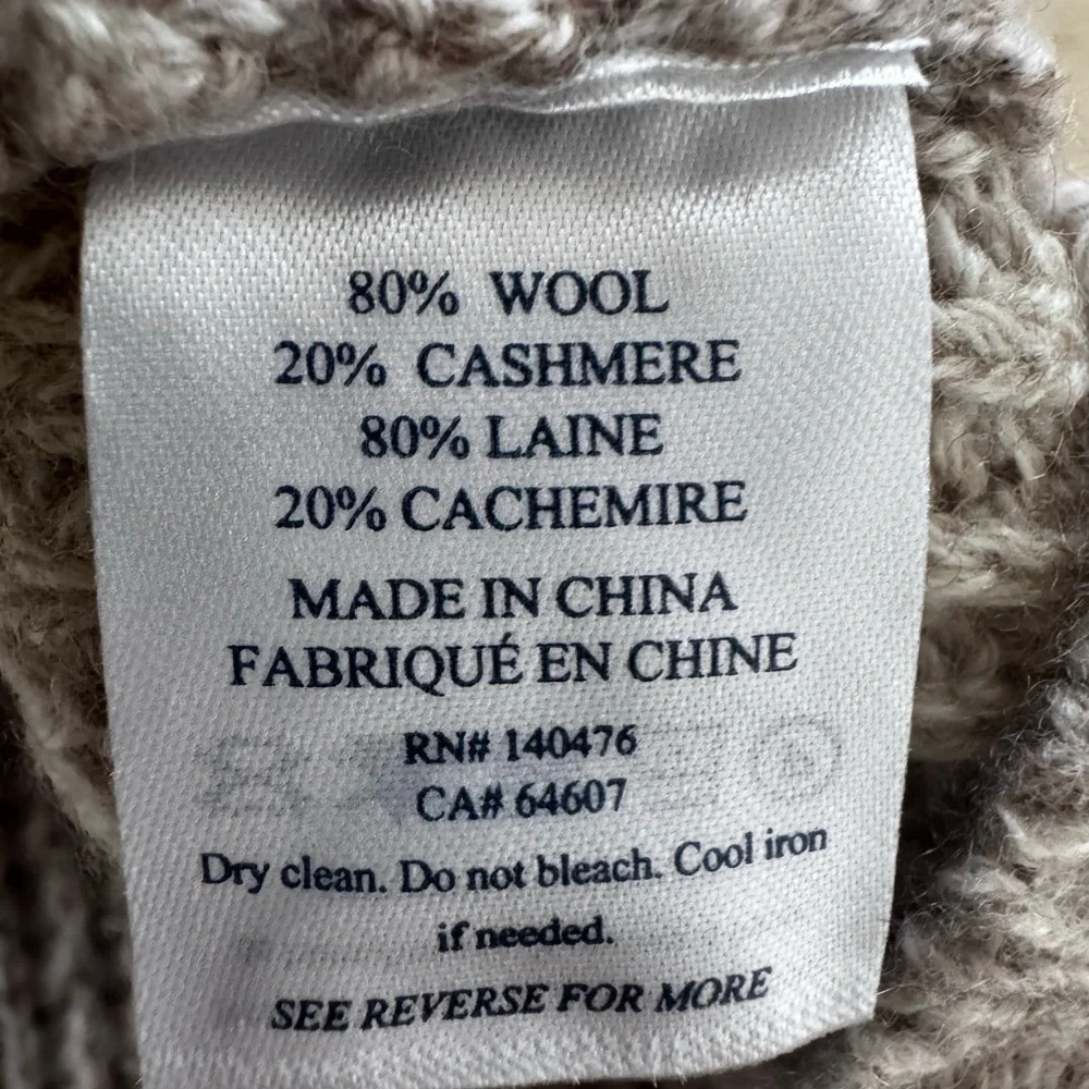 Faherty Brand Cashmere Wool Waffle 1/4 Button Sweater Size XL